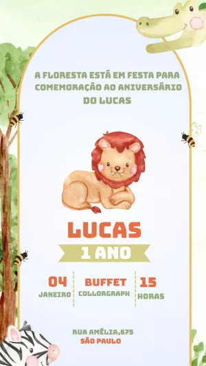 Safari Birthday Invitation – Static – Gisele