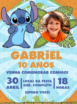 Invitación de cumpleaños Stitch – Estático – Decore Arte