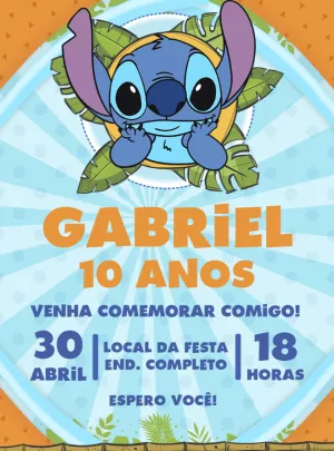 Stitch Birthday Invitation – Static – Decore Arte
