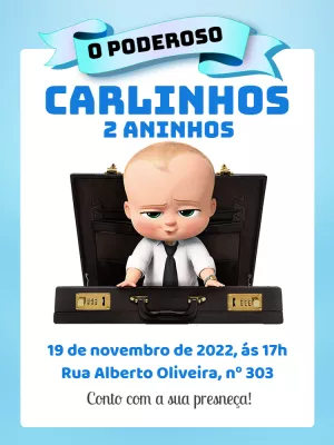 Convite de Aniversário O Poderoso Chefinho para Editar Online