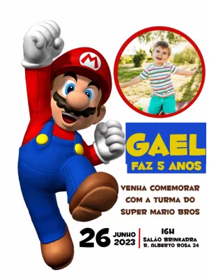 Invito di compleanno Super Mario – Statico – Querido Convite