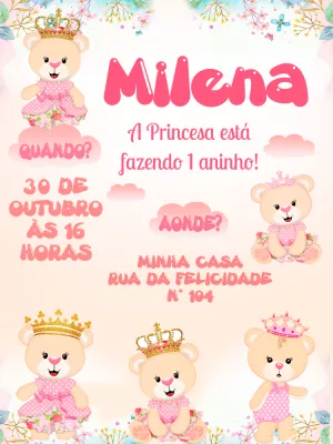 Invitación de cumpleaños Princesas – Estático – Pedro Henrique