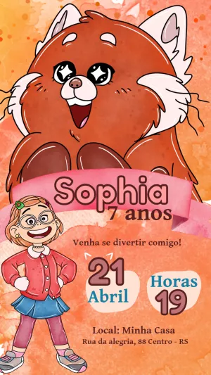Convite Aniversário Red: Crescer é uma Fera para Editar Online