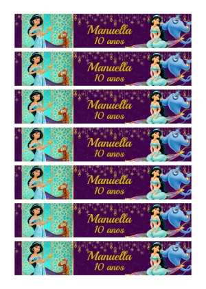 Rótulo de Garrafa Princesa Jasmine para Editar Online