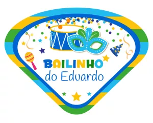 Rótulo Editável de Carnaval com Máscara para Festa Infantil