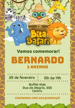 Safari Birthday Invitation – Static – Studio Cah