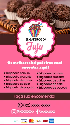 Cartão de Visita de Brigadeiro para Editar Online