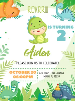 Dinosaur Birthday Invitation