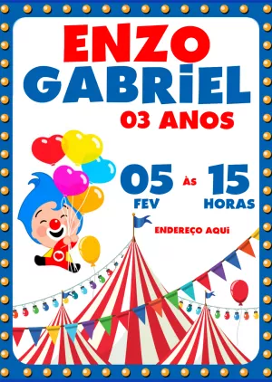 Convite de Aniversário Um Herói do Coração Editável Online