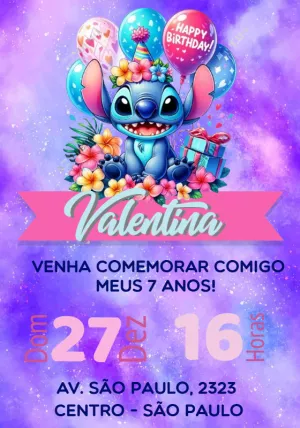 Invitación de cumpleaños Stitch – Estático – Mayara Nascimento Sacaldassy