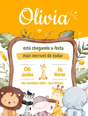Safari Birthday Invitation – Static – Vanessa Costa Alves