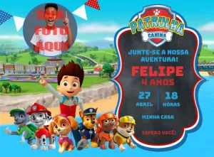 Invito di compleanno Paw Patrol – Statico – Jonathan Fiuza