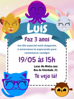 Invitación de cumpleaños Bolofofos – Estático – Pedro Henrique