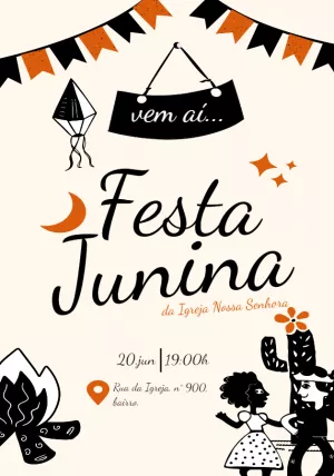 Invitación de Festa Junina – Estático – Beatriz Lopes dos Anjos