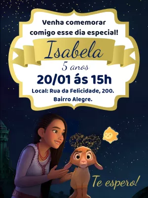 Convite de Aniversário Wish o Poder dos Desejos para Editar Online