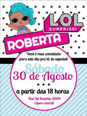 Convite de Aniversário LOL Surprise Editável Online