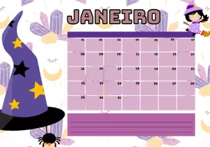 Planner Mensal tema Bruxinha para Editar Online e Imprimir