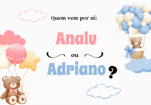 Painel Chá Revelação Ursinhos Baloeiros para Editar Online