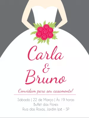Convite de Casamento com Noiva Elegante para Editar Online