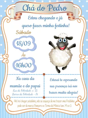 Invito baby shower – Statico – Pedro Henrique