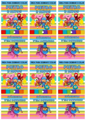 Capa para Pirulito Pocoyo Aniversário para Editar Online