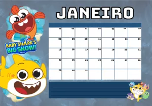 Planner Baby Shark com Personagens para Editar e Imprimir