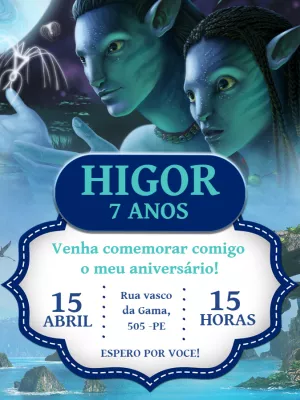 Convite de Aniversário Avatar do Filme para Editar Online