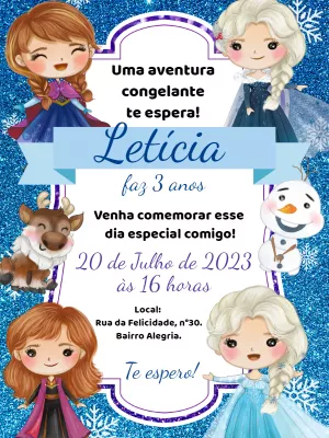 Frozen Birthday Invitation – Static – Gley Leobas