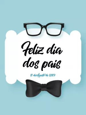 Post Dia dos Pais com Óculos e Gravata para Editar Online