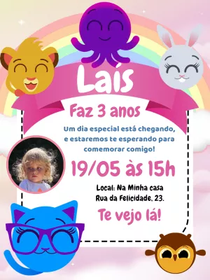 Invitación de cumpleaños Bolofofos – Estático – Pedro Henrique