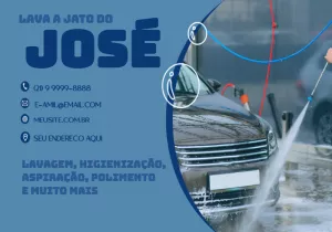 Cartão de Visita Lava Carros Profissional para Editar Online