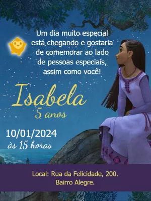 Convite de Aniversário Wish o Poder dos Desejos para Editar