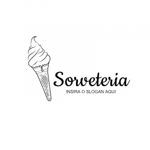 Logo Editável para Sorveteria com Desenho de Casquinha