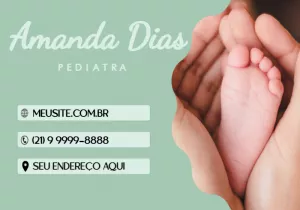 Cartão de Visita Pediatra com Foto para Editar Online