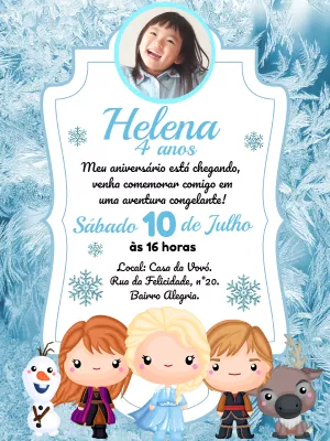 Frozen Birthday Invitation – Static – Gley Leobas