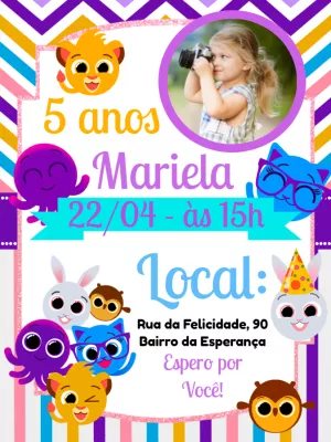 Invitación de cumpleaños Bolofofos – Estático – Pedro Henrique