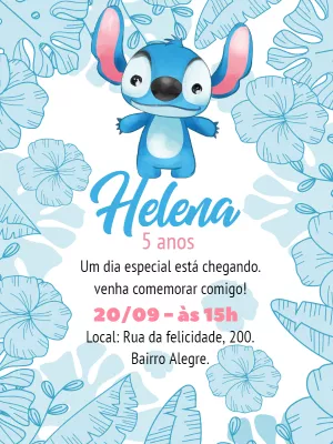 Invitación de cumpleaños Stitch – Estático – Gley Leobas