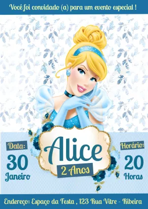 Invitación de cumpleaños Princesas – Estático – PrestigioMkt