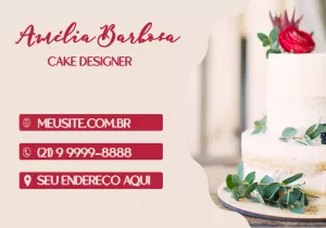 Cartão de Visita Cake Designer Elegante para Editar Online