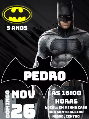 Invitación de cumpleaños Batman – Estático – Victor designer