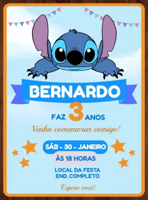 Stitch Birthday Invitation – Static – Decore Arte