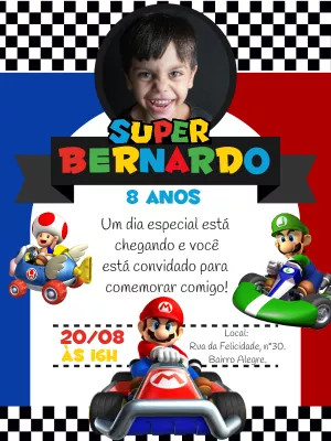 Invito di compleanno Super Mario – Statico – Bella Liz Convites