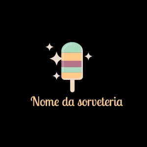 Logo Editável de Sorveteria com Picolé para Personalizar