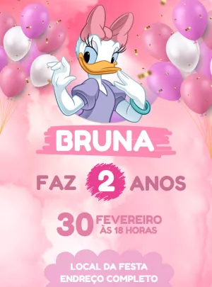 Convite de Aniversário da Margarida para Editar Online