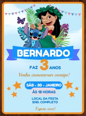 Stitch Birthday Invitation – Static – Decore Arte