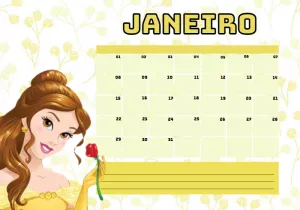 Planner da Princesa Bela Editável Online para Imprimir