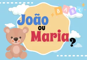 Painel Chá Revelação Ursinho para Editar Online