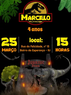 Invitación de cumpleaños Dinosaurio – Estático – Pedro Henrique