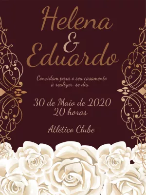 Convite de Casamento Provençal Luxuoso para Editar Online