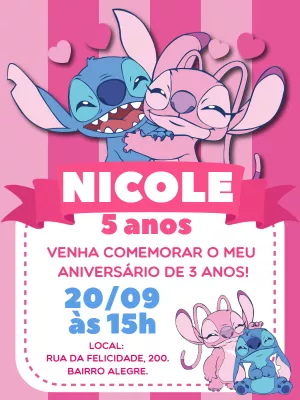 Invitación de cumpleaños Stitch – Estático – Gley Leobas